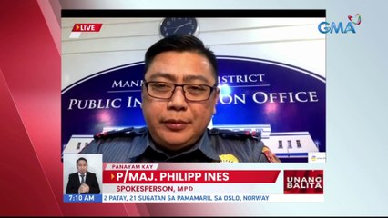 Panayam kay P/Maj. Philipp Ines, Spokesperson MPD (June 27, 2022) | UB