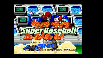 Super Baseball 2020, NEO GEO CD, realesed 1991, futuristic video game review, intro,10 min of game