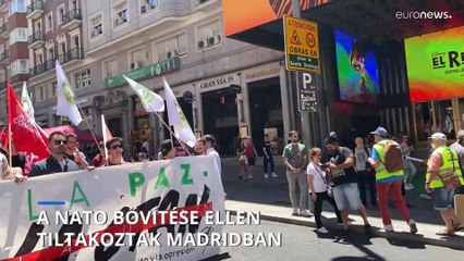 A NATO bővítése ellen tiltakoztak Madridban