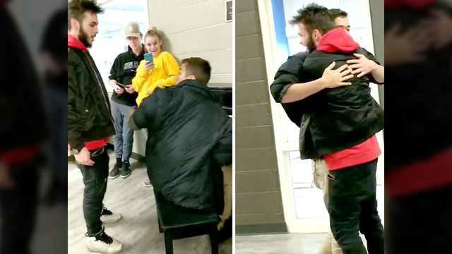 Guy Giving Surprise To His Best Buddy, Meeting After A Long Time