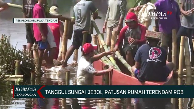 Tanggul Sungai Jebol, Ratusan Rumah Terendam Rob