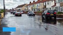 Flooding in and around Cleveleys following heavy downpours on Monday morning
