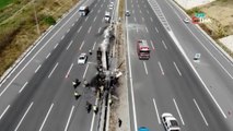 Kuzey Marmara otoyolunda feci kaza: Sürücü yanarak hayatını kaybetti