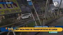 Día 1 de paro: Policías resguardan Carretera Central ante posibles bloqueos de transportistas