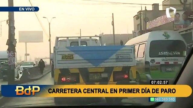 Día 1 de paro: Policías resguardan Carretera Central ante posibles bloqueos de transportistas