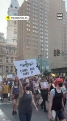 Demonstrators Protest SCOTUS Ruling on Abortion