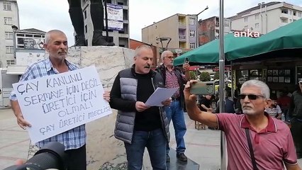 Rize'de çay üreticileri AKP'nin 'Çay Kanunu Teklifi'ni protesto etti