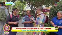 Voluntarios que limpian espacios públicos reciben un día libre