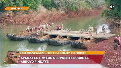 Avanza el armado del puente sobre el arroyo Pindaytí