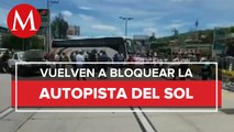 Habitantes de comunidades bloquean autopista del sol en Guerrero