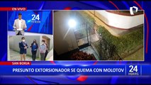 San Borja: presunto extorsionador casi se quema al lanzar molotov en casa de anciana