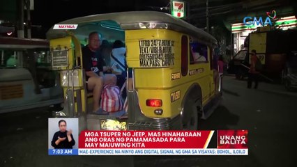 Mga tsuper ng jeep, mas hinahabaan ang oras ng pamamasada para may maiuwing kita | UB
