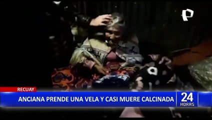 Recuay: Bomberos y PNP rescatan a anciana que casi fallece en incendio