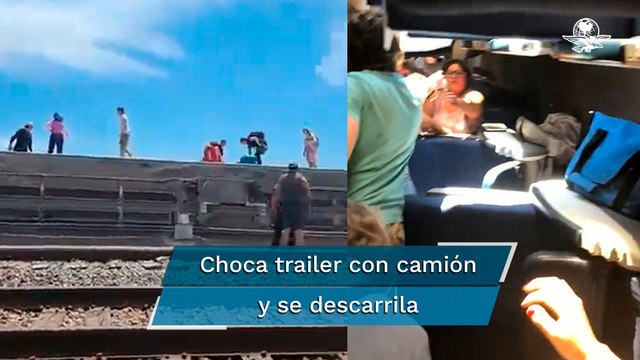 Pasajeros logran salir por las ventanas del tren tras descarrilamiento por choque