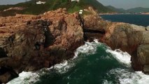 Ocean waves between rocks for deep sleep and relaxation