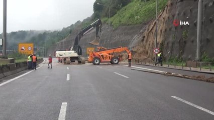 Bolu Dağı Tüneli'nde toprak kayması İstanbul yönünü kapattı