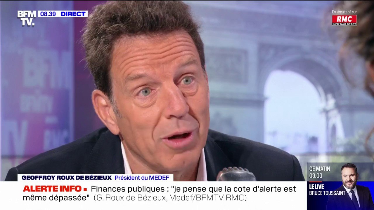 Dette publique: pour Geoffroy Roux de Bézieux, "les impôts sur les entreprises d'aujourd'hui, c'est des emplois détruits demain"