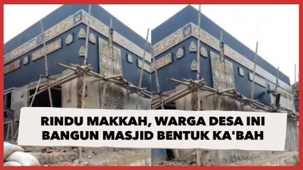 Rindu Makkah, Warga Desa Ini Bangun Masjid Bentuk Ka'bah, Berwarna Hitam dengan Bentuk Kotak