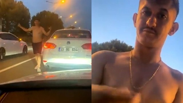 Trafikteki aileye dehşeti yaşattı