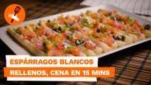 Espárragos blancos rellenos, cena en 15 mins
