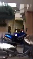 Suriyeli kadın elindeki keserle tehditler saçtı