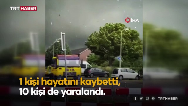 Hollanda'da hortum: Binaların çatısı uçtu, ağaçlar yerinden söküldü