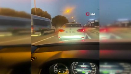 Trafikteki aileye dehşeti yaşattı