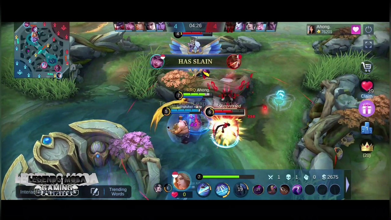 RRQ Ahong. Top Global Lancelot - Awesome Skill & Kill - #mobilelegends HD 1080p_HIGH_FR30