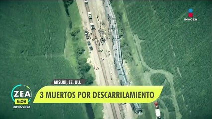 3 personas fallecieron tras descarrilamiento de un tren en Missuri, Estados Unidos