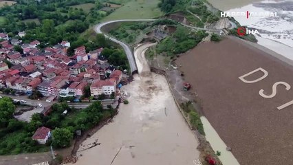 Bartın'da selin verdiği hasar havadan görüntülendi