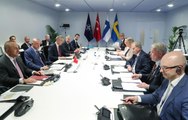 Türkiye, İsveç, Finlandiya ve NATO arasındaki 4'lü zirve başladı! Toplantıdan gelen ilk fotoğraflar adeta mesaj niteliğinde