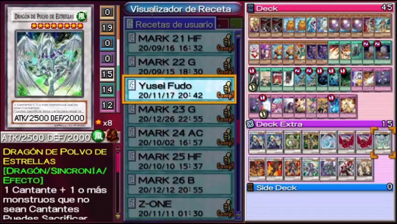 Yu-Gi-Oh! GX Tag Force 3 Español - Yusei Fudo (Anime y Videojuegos) Deck Profile #invocacionsynchro
