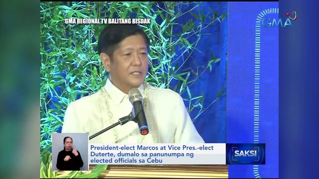 President-elect Marcos at Vice Pres.-elect Duterte, dumalo sa panunumpa ng elected officials sa Cebu | Saksi