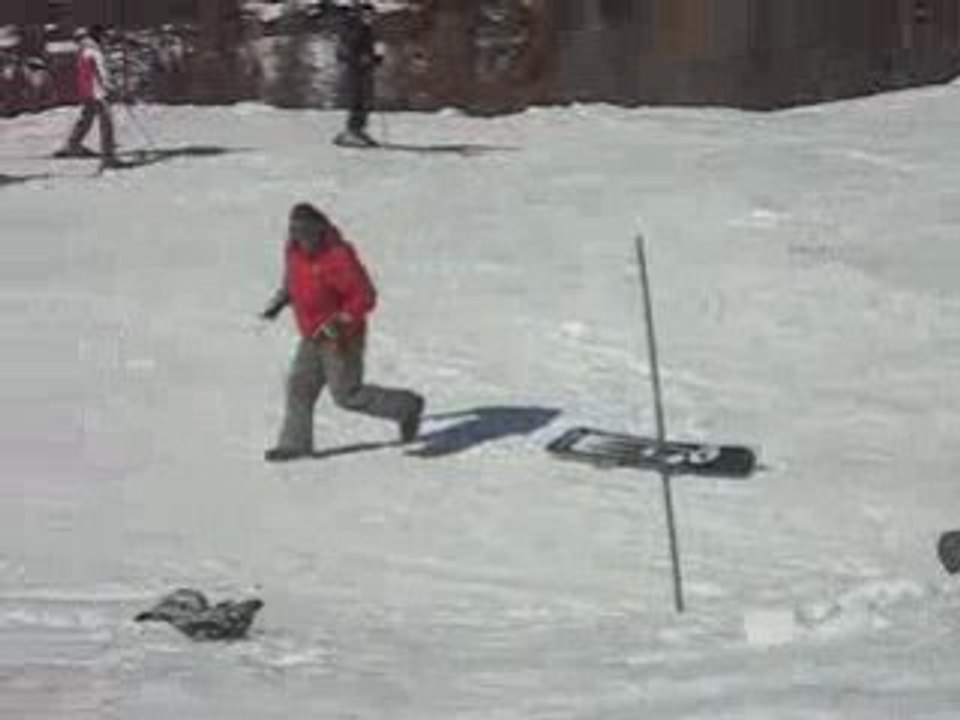 Au ski  François prout luge en snow (Les Arcs 2...
