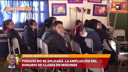Todavía no se aplicará la ampliación del horario de clases en Misiones