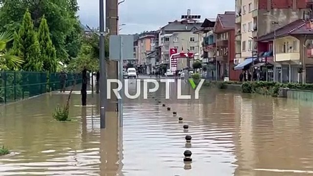 Turkey: Drone footage captures flooding as heavy rains hit northwest of the country