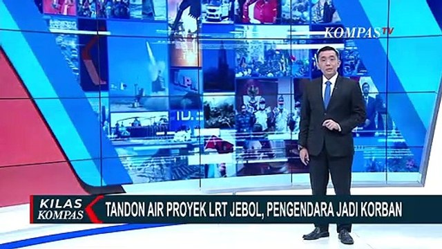 Tandon Air Proyek LRT Jebol, Pagar Proyek Hancur Hingga Pengendara Motor Alami Patah Tulang!