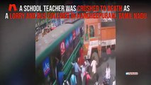 Tamil Nadu school teacher crushed to death as lorry, bus collide in Kancheepuram