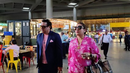 GOVINDA WITH HIS WIFE SPOTTED AT AIRPORT ARRIVED