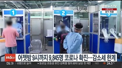 어젯밤 9시까지 9,845명 코로나 확진…감소세 한계
