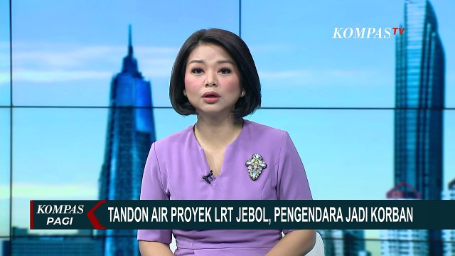 Tondon Air Proyek LRT Jabodebek Jebol! Sejumlah Pengendara Jadi Korban