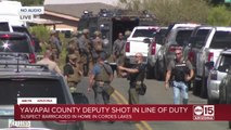 Cordes Lakes home is surrounded where suspect barricaded himself after shooting Yavapai County deputy