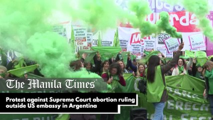 Protest against Supreme Court abortion ruling outside US embassy in Argentina
