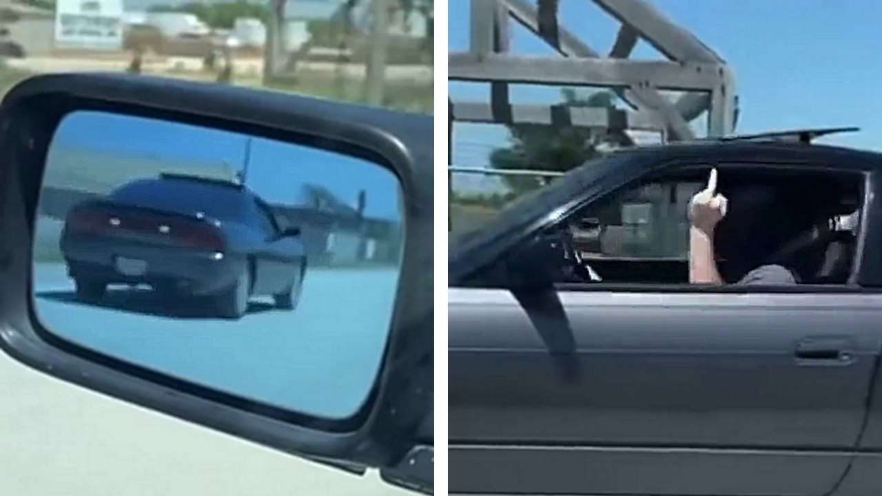 Un automobiliste se fait doubler par une voiture en marche arrière Vidéo Dailymotion