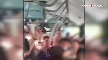 Taciz iddiasına otobüste linç girişimi kamerada