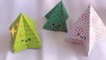 cara membuat origami pohon natal