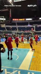 Junemar Fajardo practices shooting threes