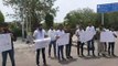 साहू की निर्मम हत्या का विरोध,एनएसयूआई का विवि परिसर में विरोध प्रदर्शन