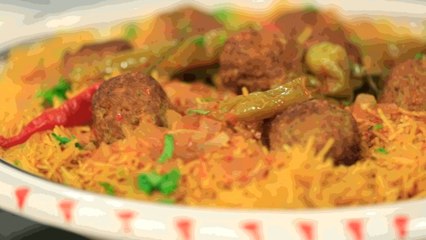 Cheveux d'ange aux boulettes à la vapeur -  شوربة شعر مع كرات اللحم على البخار