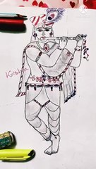Easy art tips of lord Krishna #shorts